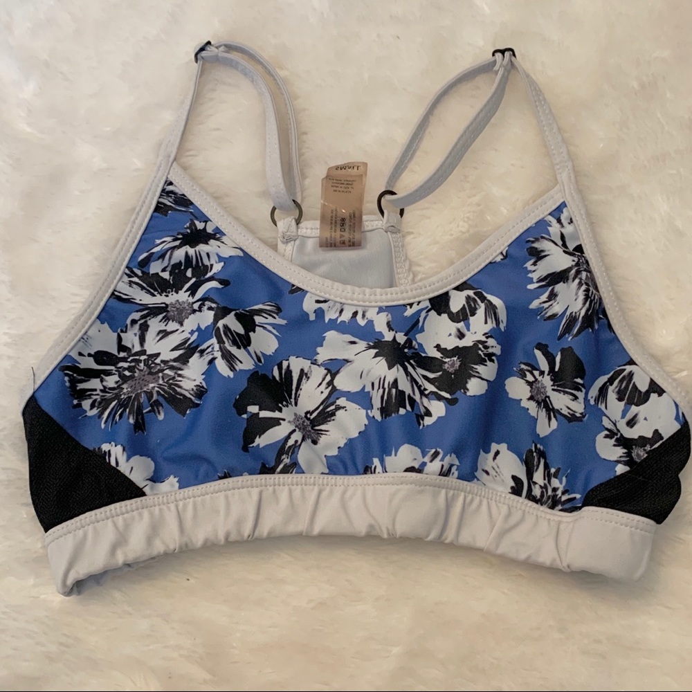 5 for $25! Prism Sport Blue Floral Sports Bra Small